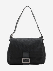 Fendi Black Zucchino Mamma Baguette bag