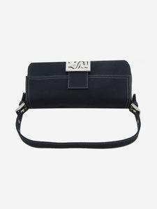 Fendi Dark blue Mamma Baguette canvas shoulder bag