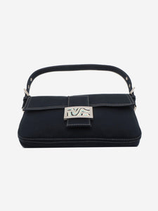 Fendi Dark blue Mamma Baguette canvas shoulder bag