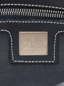 Fendi Dark blue Mamma Baguette canvas shoulder bag