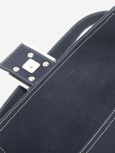 Fendi Dark blue Mamma Baguette canvas shoulder bag