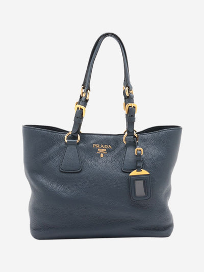 Dark blue Vitello Daino leather bag Top Handle Bags Prada 