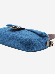 Fendi Blue Mamma Baguette knit shoulder bag