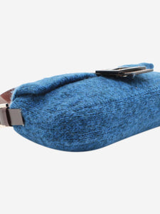 Fendi Blue Mamma Baguette knit shoulder bag