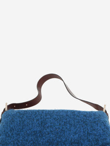 Fendi Blue Mamma Baguette knit shoulder bag