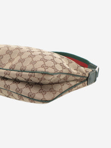 Gucci Brown GG canvas and leather shoulder bag