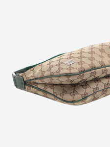 Gucci Brown GG canvas and leather shoulder bag