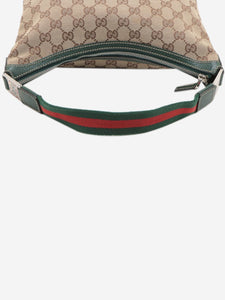 Gucci Brown GG canvas and leather shoulder bag
