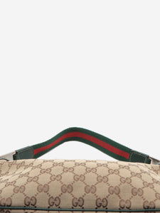 Gucci Brown GG canvas and leather shoulder bag