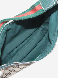 Gucci Brown GG canvas and leather shoulder bag