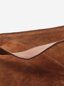 Chanel Brown vintage 1996 Coco Mark suede shoulder bag