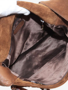 Chanel Brown vintage 1996 Coco Mark suede shoulder bag