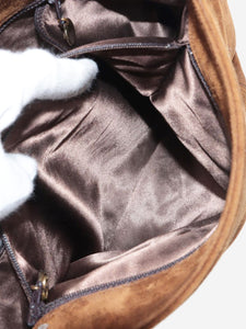 Chanel Brown vintage 1996 Coco Mark suede shoulder bag