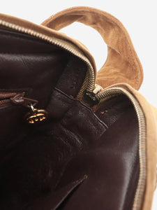 Chanel Brown vintage 1994 suede diamond-quilted shoulder bag