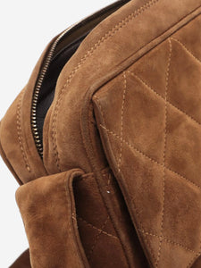 Chanel Brown vintage 1994 suede diamond-quilted shoulder bag