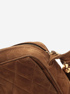 Chanel Brown vintage 1994 suede diamond-quilted shoulder bag