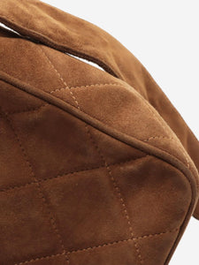 Chanel Brown vintage 1994 suede diamond-quilted shoulder bag