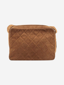 Chanel Brown vintage 1994 suede diamond-quilted shoulder bag