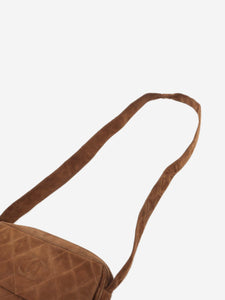 Chanel Brown vintage 1994 suede diamond-quilted shoulder bag