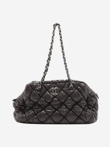 Chanel Black 2004 Bubble-Quilt lambskin chain shoulder bag