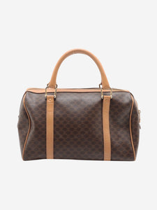 Celine Brown Macadam PVC and leather top handle bag