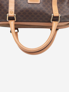 Celine Brown Macadam PVC and leather top handle bag