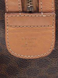 Celine Brown Macadam PVC and leather top handle bag