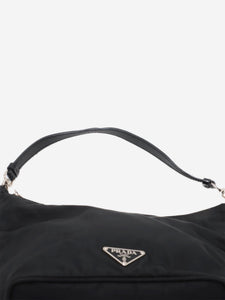 Prada Black nylon and leather shoulder bag