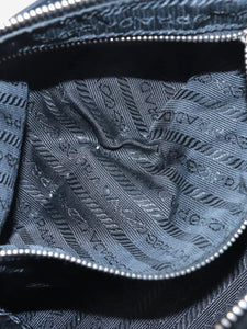 Prada Black nylon and leather shoulder bag