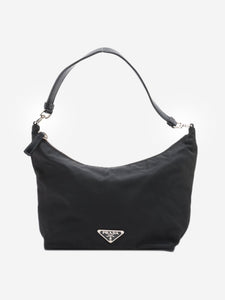 Prada Black nylon and leather shoulder bag