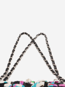 Chanel Black 2010 silk and lambskin Classic Single Flap bag
