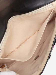 Chanel Black 2010 silk and lambskin Classic Single Flap bag