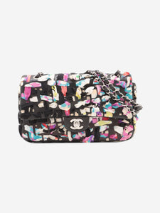 Chanel Black 2010 silk and lambskin Classic Single Flap bag