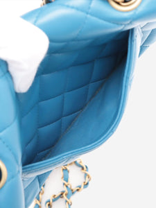 Chanel Blue 2019 mini lambskin Single Flap shoulder bag