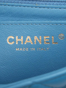 Chanel Blue 2019 mini lambskin Single Flap shoulder bag