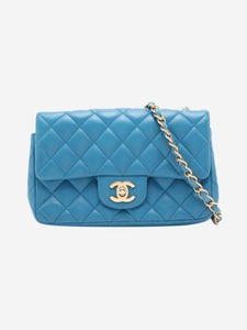 Chanel Blue 2019 mini lambskin Single Flap shoulder bag