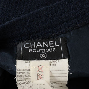 Chanel Boutique Navy blue wool skirt - size UK 10