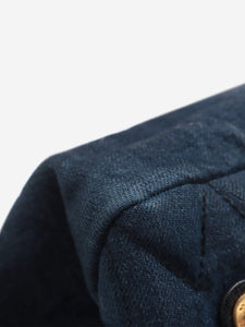Miu Miu Dark blue Matelassé denim and leather tote bag