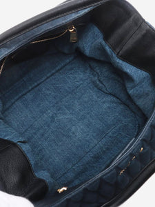 Miu Miu Dark blue Matelassé denim and leather tote bag