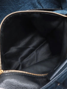 Miu Miu Dark blue Matelassé denim and leather tote bag