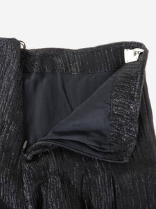 Fendi Black lurex pleated midi skirt - size UK 10