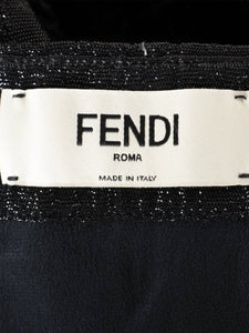 Fendi Black lurex pleated midi skirt - size UK 10