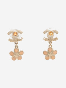 Chanel Gold Coco Mark A18V flower-drop earrings