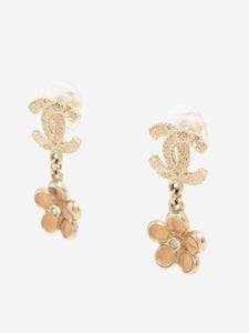 Chanel Gold Coco Mark A18V flower-drop earrings