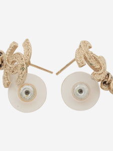Chanel Gold Coco Mark A18V flower-drop earrings