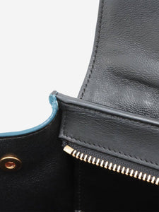Celine Blue Trapeze leather and suede 2way bag