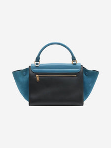 Celine Blue Trapeze leather and suede 2way bag