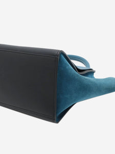 Celine Blue Trapeze leather and suede 2way bag