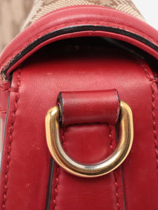 Gucci Brown and red GG canvas and leather bag