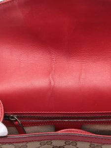 Gucci Brown and red GG canvas and leather bag